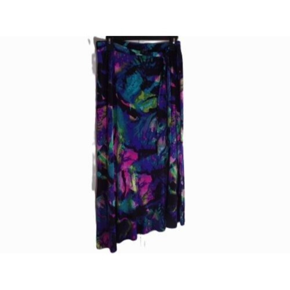 Clara Sunwoo Womens Skirt Large Colorful Artsy Dopamine Asymmetrical Hem Stretch
